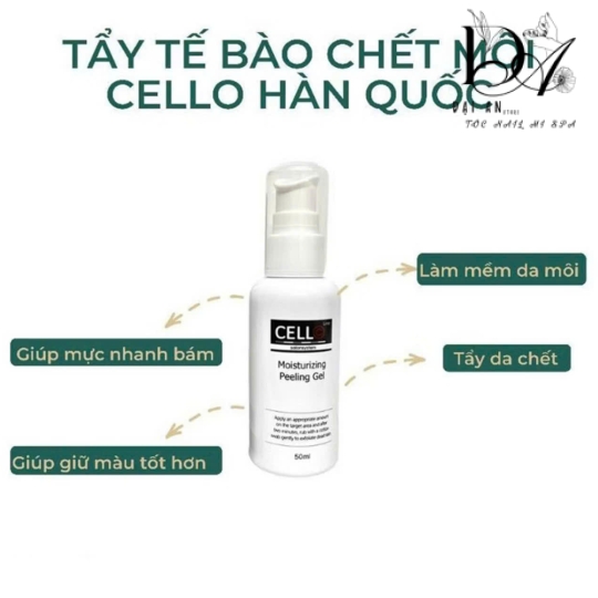Gel tẩy tế bào chết môi CELLO Line Hàn Quốc, tẩy da chết môi phun xăm lọ 50ml