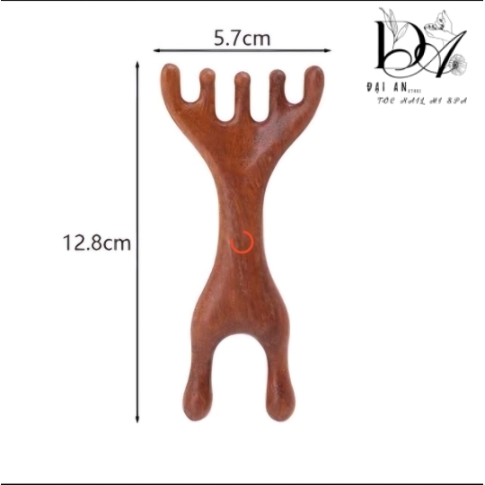 Lược masage 6 ngón gỗ đàn hương 2 đầu.