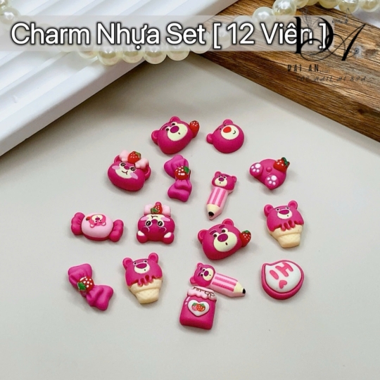 charm nhựa set 50 viên