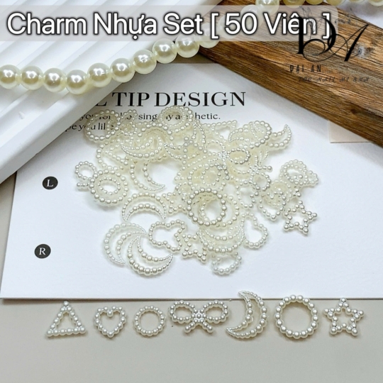 charm nhựa set 50 viên