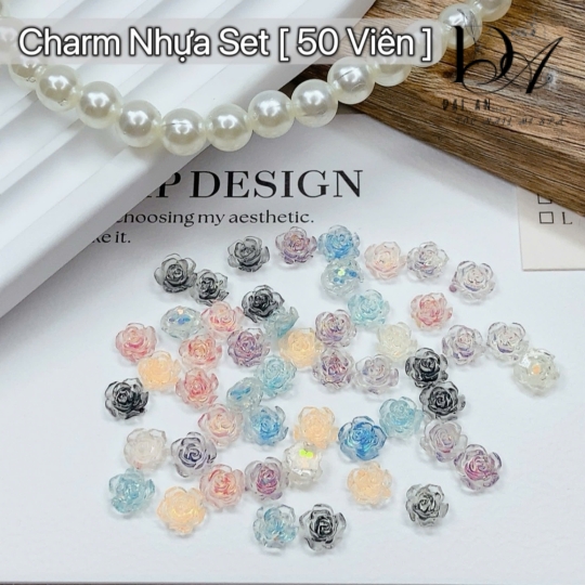 charm nhựa set 50 viên