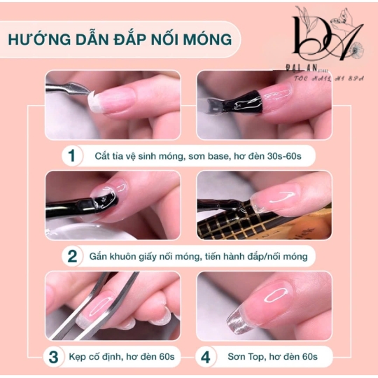 Gel đắp móng Li-nail chính hãng 20g chất đậm đặc không nóng, màu trong suốt