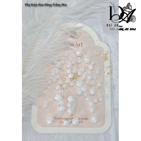 hoa hồng trắng mix