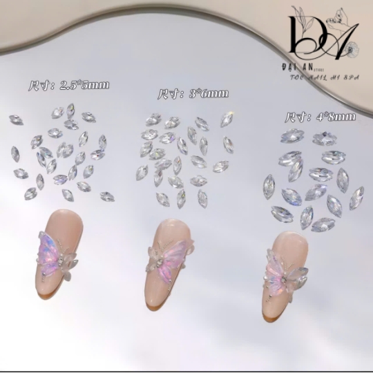 Phụ kiện đá bướm trong suốt